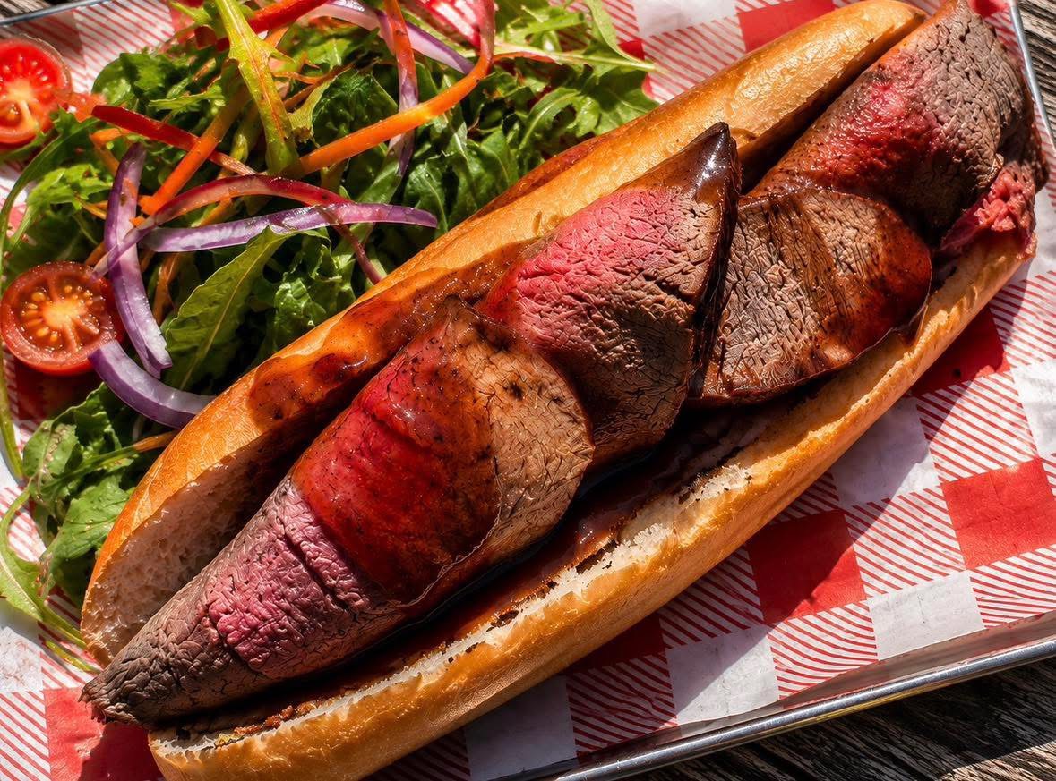 Hot roast meat baguettes at The Griffin Newquay