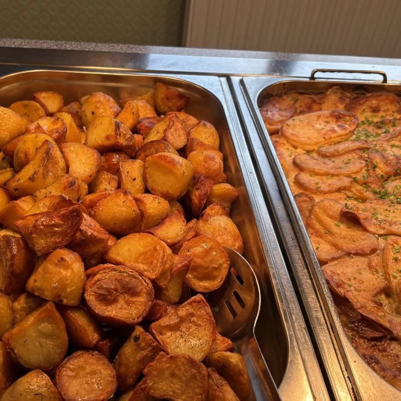 Golden roast potatoes at The Griffin Newquay