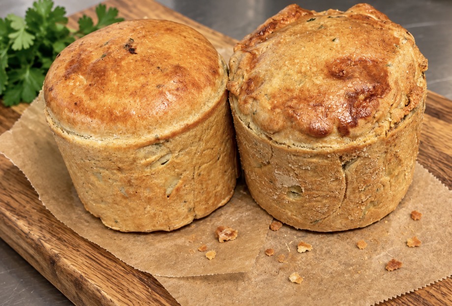 Fresh vegetarian pies from the oven at The Griffin Newquay